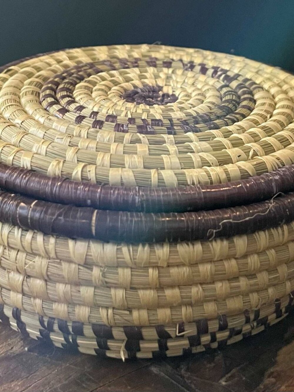 Handmade African Woven Coiled Coaster Set - Basket + 6 Coasters